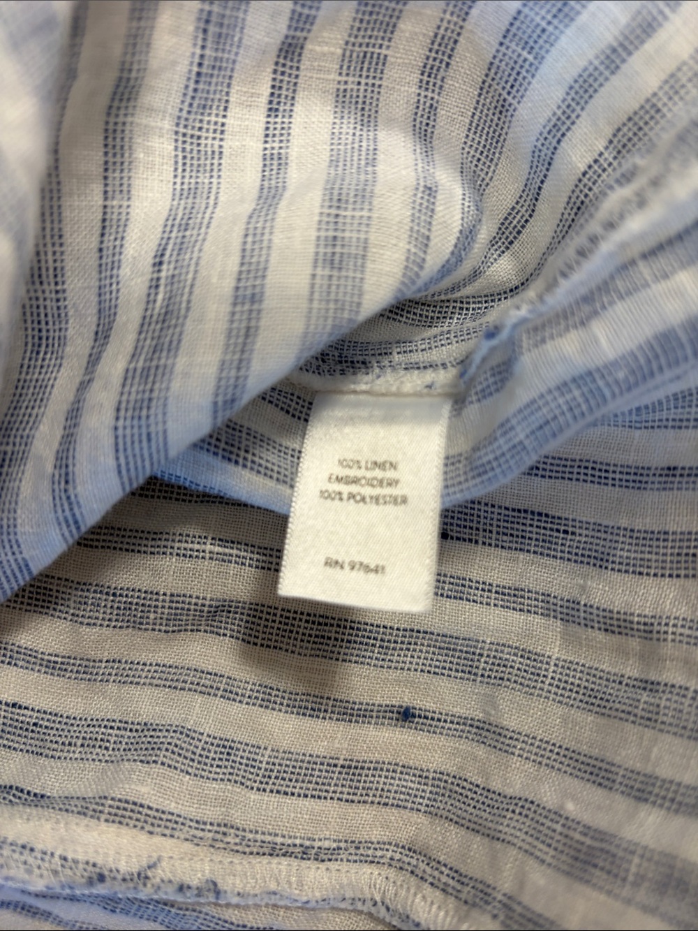 J. Jill White & Blue Striped Embroidered Peasant Tunic - Picture 6 of 9